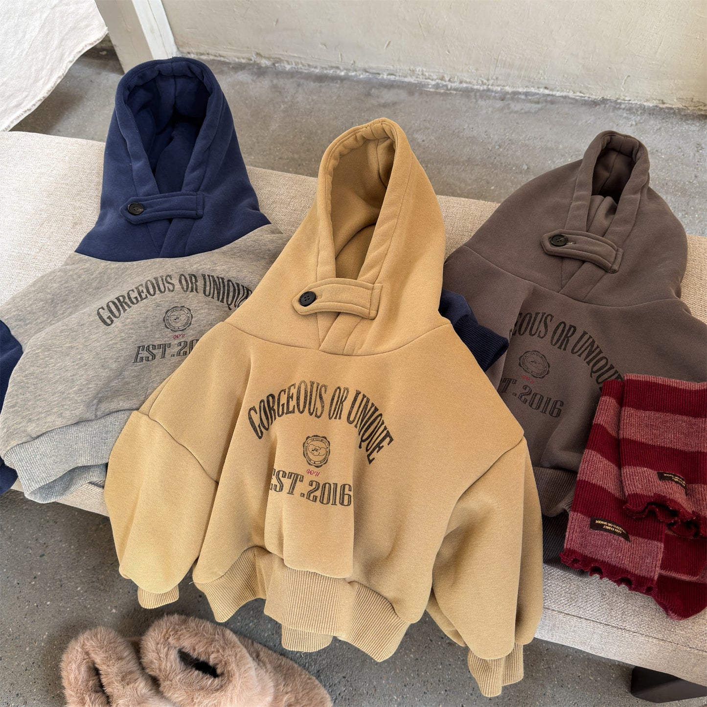 フーディスウェットトレーナー フード付き ロゴプリント パッチワーク【mh0011909】