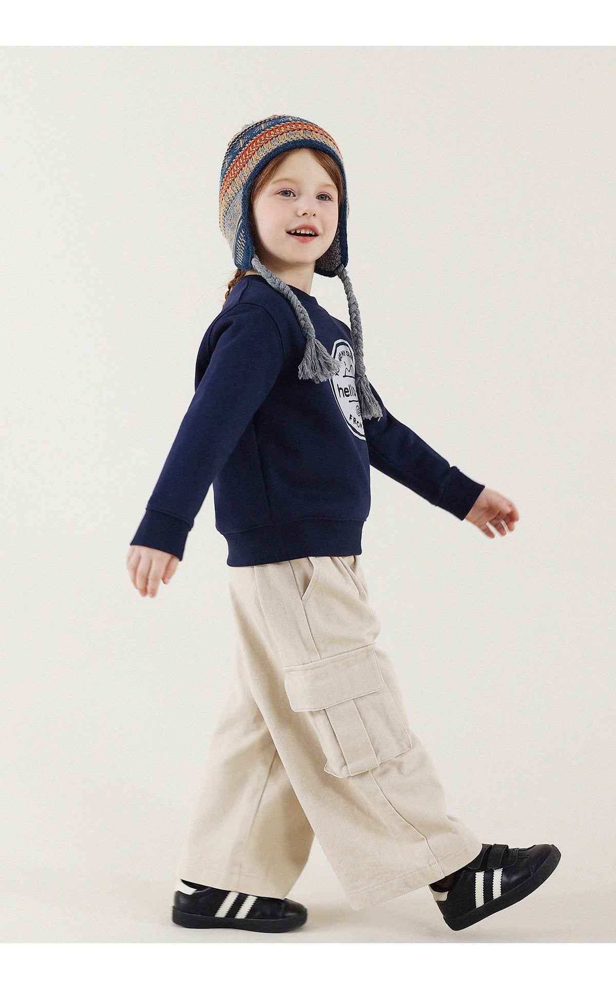 -長袖スウェットシャツ 裏起毛 プリント クルーネック 暖か【mh0011342】 - mamahalo shop - 長袖Tシャツ -  べビー服 - 子供服 - 男の子 - 女の子