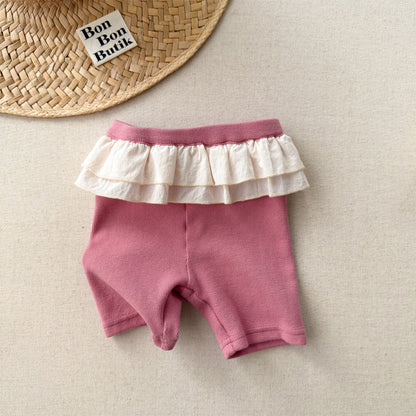 Ruffle Waist Short Leggings ラッフル ショートレギンス【mh0013231】