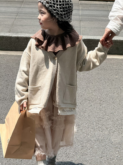 -ニットVネックシンプルカーディガン【mh0011028】 - mamahalo shop - カーディガン・パーカー -  べビー服 - 子供服 - 男の子 - 女の子