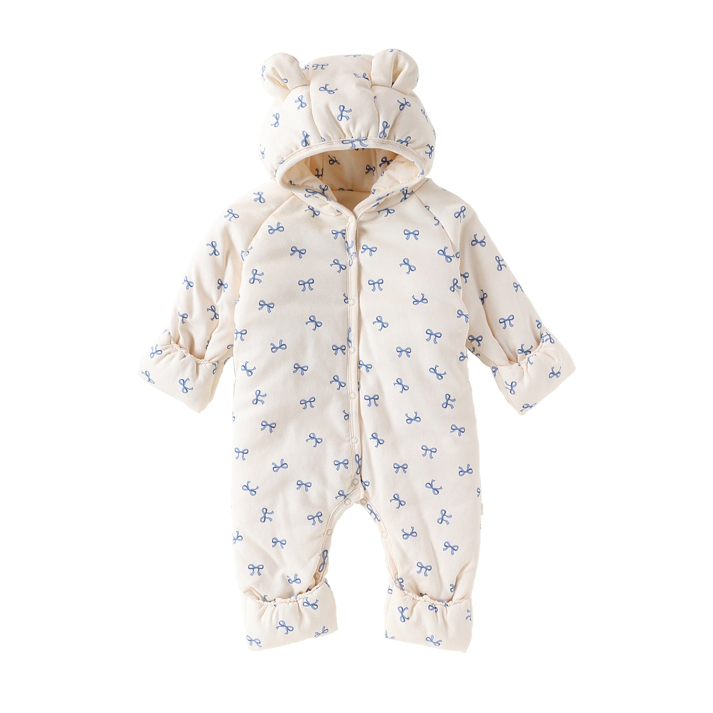 アウタージャンプスーツ 耳付き 中綿 厚手 フード付 ハートリボン【mh0011702】