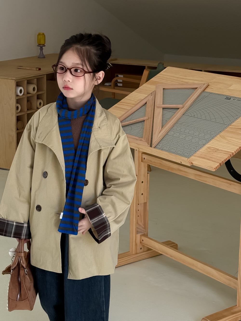 -無地ロング丈トレンチコートジャケット 襟付きカジュアルアウター【mh0010782】 - mamahalo shop - ショートコート・ジャケット・ジャンパー -  べビー服 - 子供服 - 男の子 - 女の子