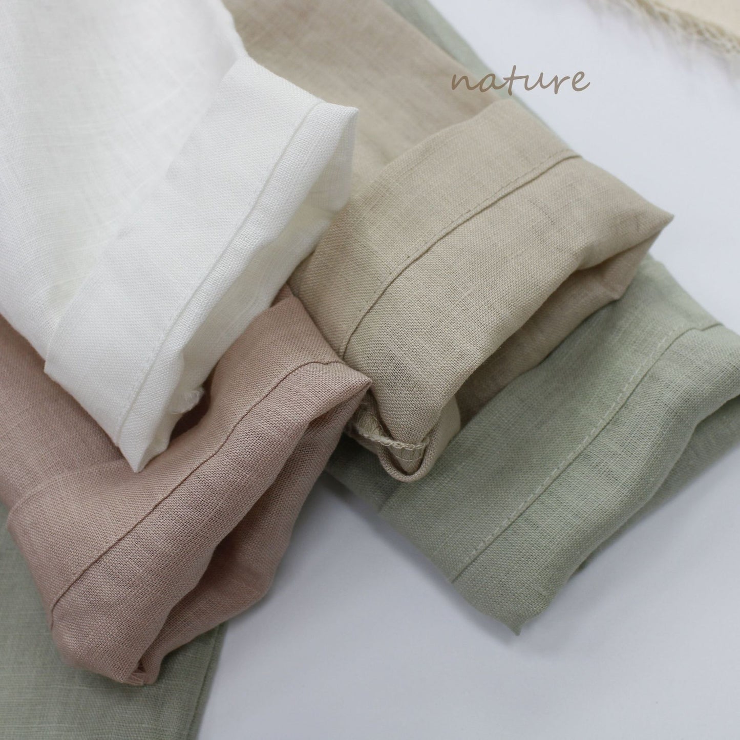 Minimalist Button Linen Shirt ナチュラルリネン 長袖シャツ【mh0013628】
