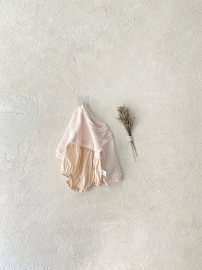 Layered Balloon Romper Beige レイヤード バルーン ロンパース ベージュ【mh0002374】