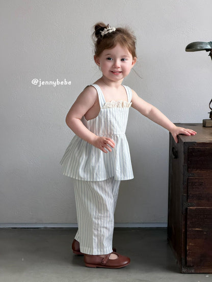 Striped Cami Wide Pants Set ストライプ キャミ ワイドパンツ セット【mh0012529】
