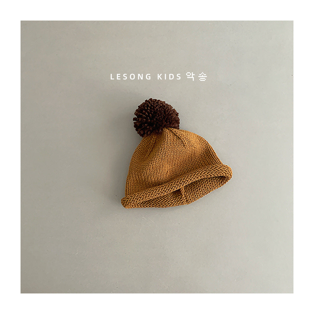 キッズ帽子 ニット ぽんぽん ロールブリム ニットキャップ【mh0011806】