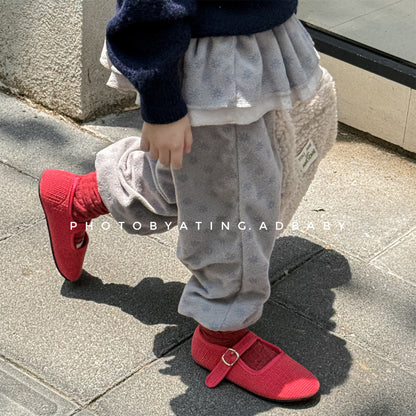 -ビッグフリルスカート付きボアパンツ フリースパンツ【mh0010817】 - mamahalo shop - ロングパンツ・スウェットパンツ -  べビー服 - 子供服 - 男の子 - 女の子