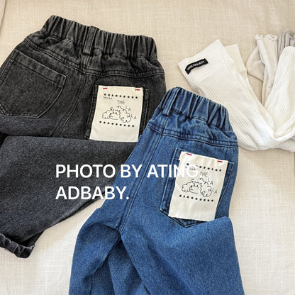 -キャラクタープリントポケットデニムパンツ ワイドパンツ【mh0010808】 - mamahalo shop - デニムパンツ -  べビー服 - 子供服 - 男の子 - 女の子