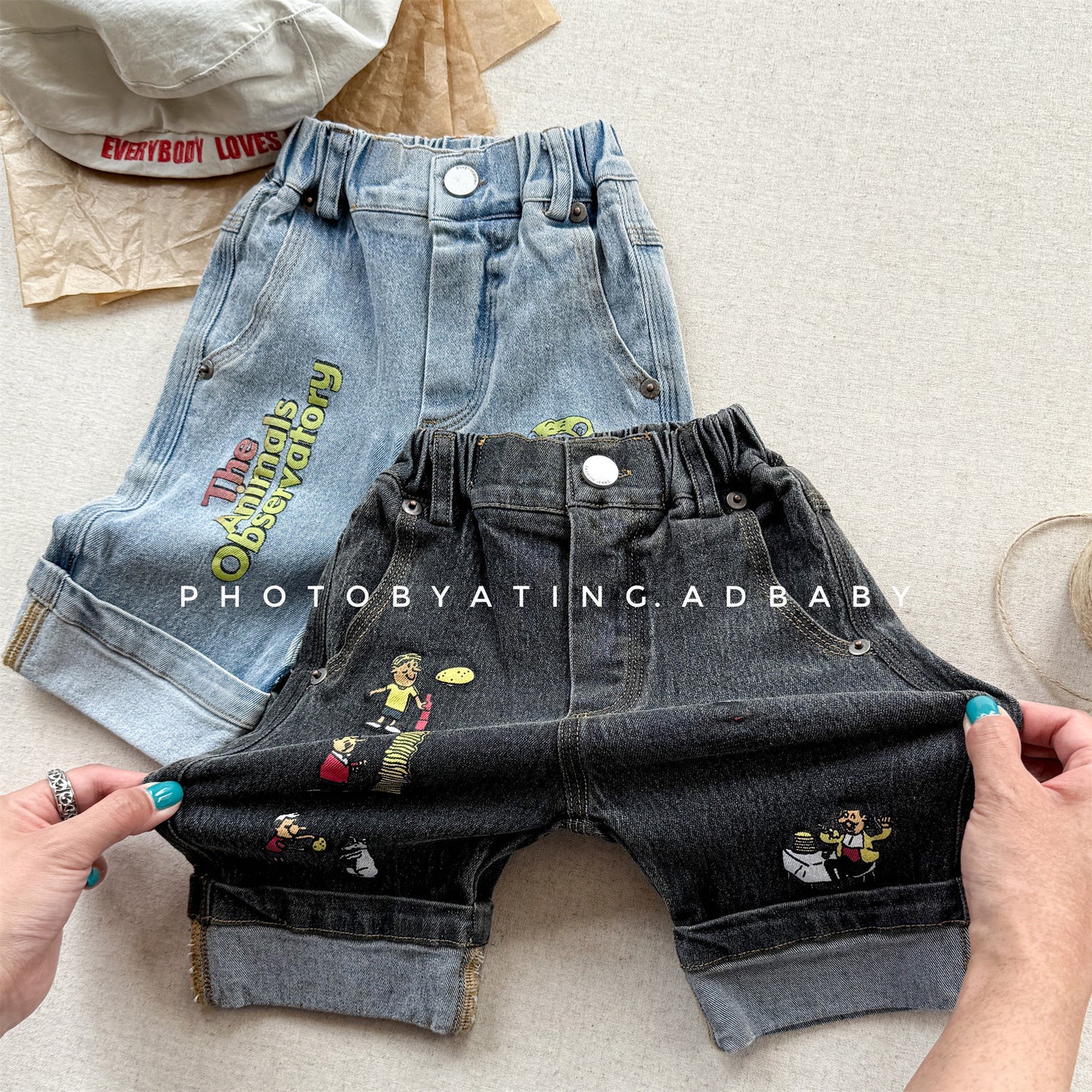 Graphic Denim Shorts ワークデニム ハーフパンツ【mh0013222】