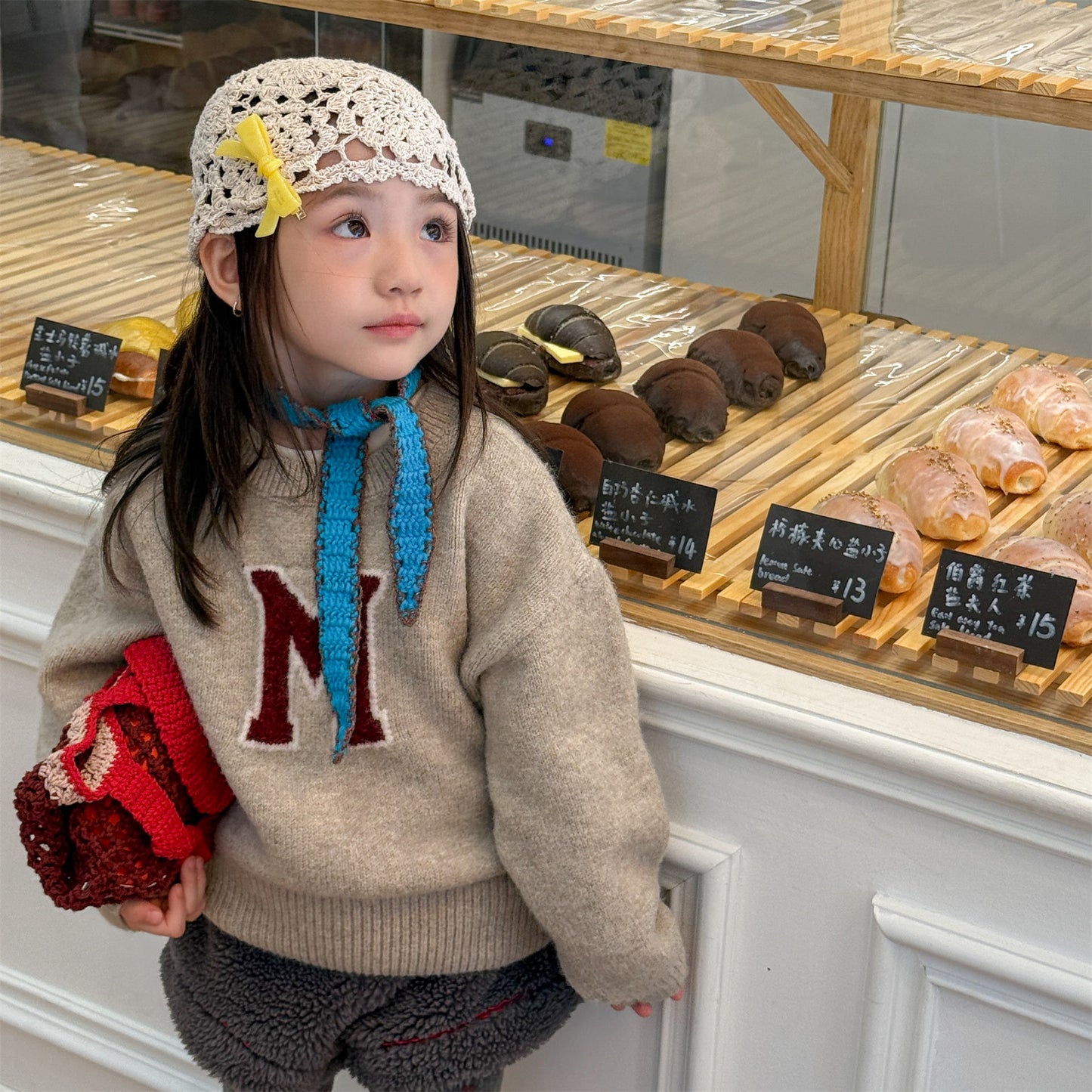 -ビッグワッペンニットセータープルオーバー【mh0010813】 - mamahalo shop - ニット・セーター -  べビー服 - 子供服 - 男の子 - 女の子