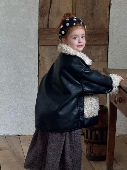 ミドル丈コート ボア切替 レザーライク リバーシブル アウター ジャケット【mh0011731】