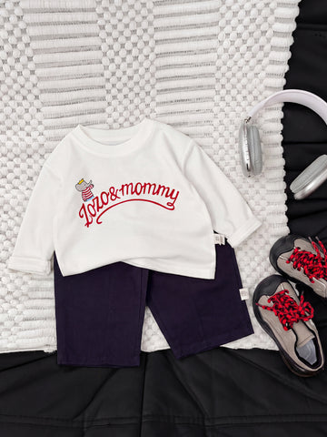Baby Kids Logo Print Loose Long-Sleeve T-Shirt [mh0014004]