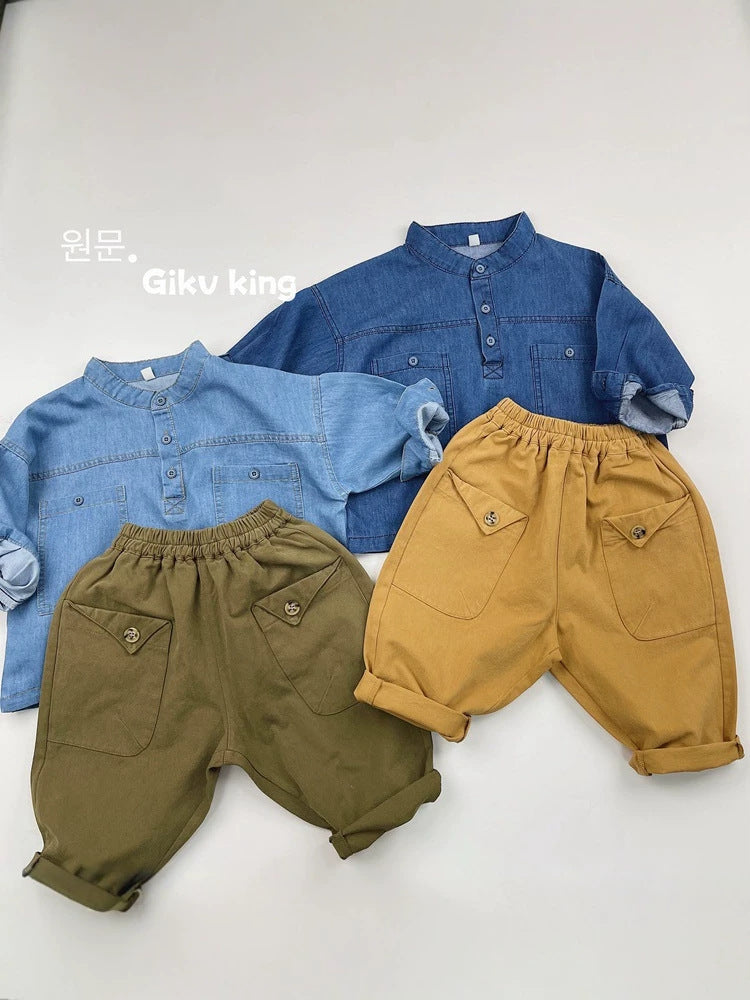 キッズ フラップポケット ルーズ ロングパンツ【mh0014599】