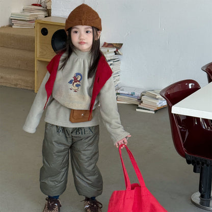 中綿防寒パンツ ジョガーパンツ 暖パン ロゴプリント【mh0011916】