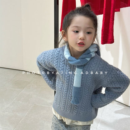 ケーブル編みクルーネックセーター【mh0010906】