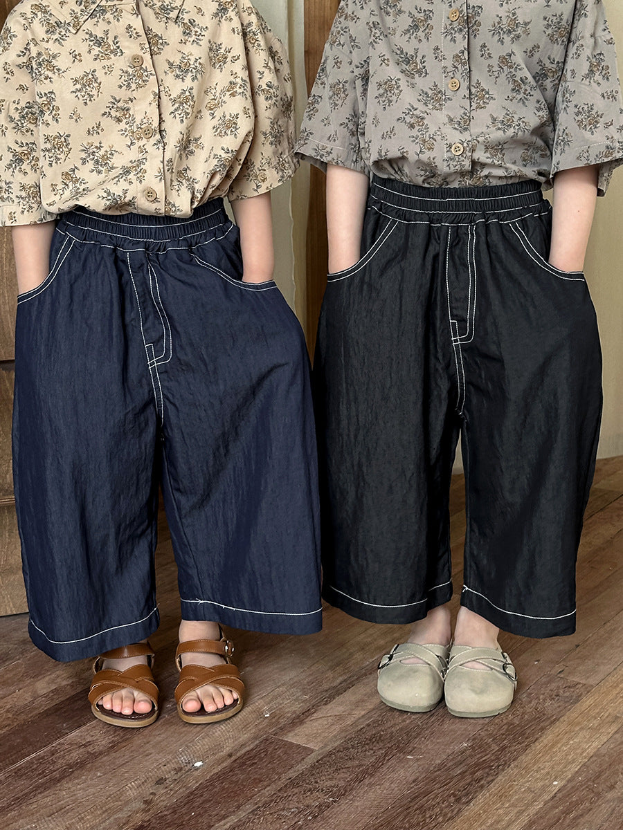 Stitch Contrast Denim Cropped Pants ステッチ クロップドパンツ【mh0013469】