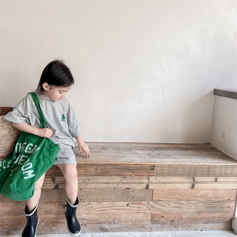 Kids Dinosaur One-Point Short-Sleeve T-Shirt & Shorts Set [mh0000881]
