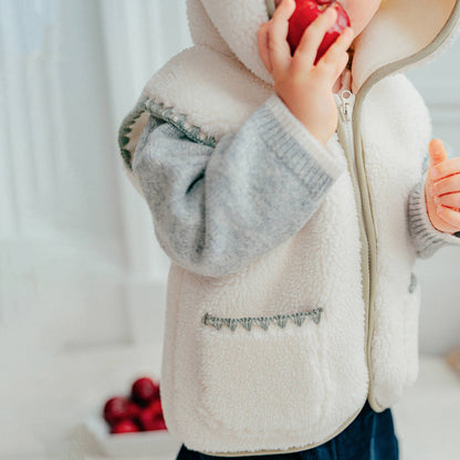 ベスト ボア素材 クマ耳フード ジップアップ アウター ベスト【mh0011641】