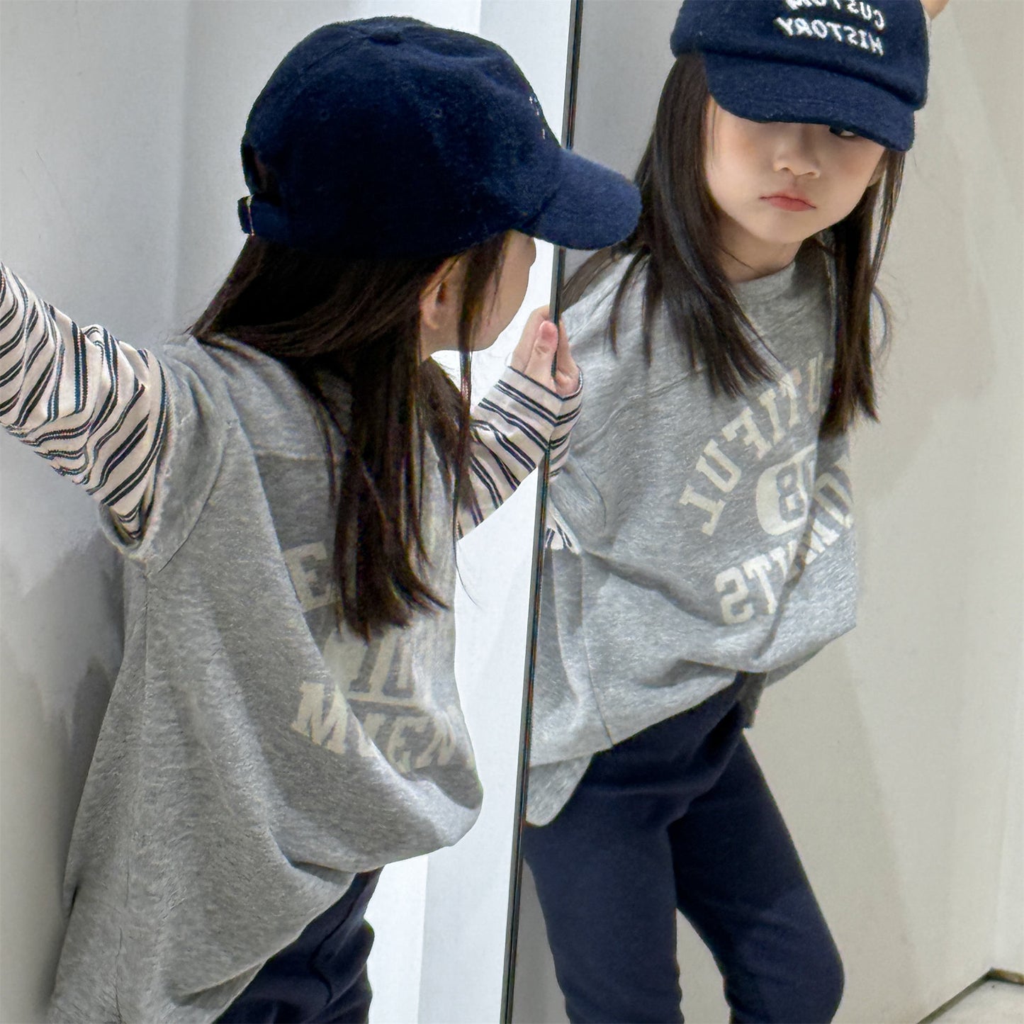 -ロゴプリントベストドッキング長袖Tシャツ スウェット【mh0010806】 - mamahalo shop - 長袖Tシャツ -  べビー服 - 子供服 - 男の子 - 女の子