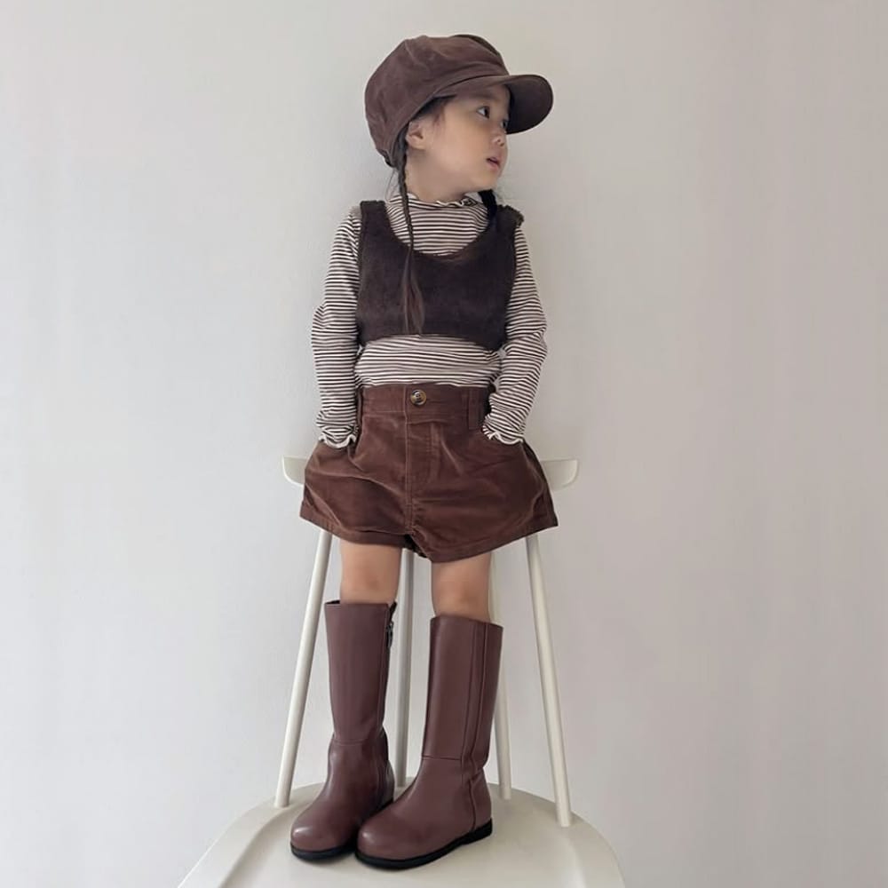 キッズ バックハートポケット コーデュロイ ショートパンツ【mh0013835】 ANKRT ハーフパンツ・ショートパンツ