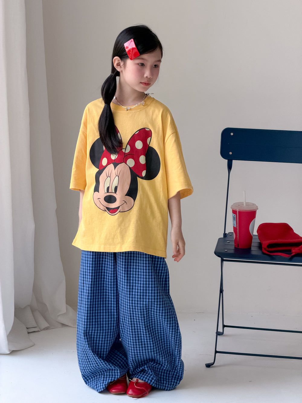 Gingham Plaid Loose Wide Long Pants チェック ロングパンツ【mh0013540】