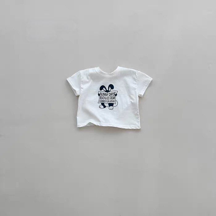 Rabbit Graphic Cotton T-shirt アニマルプリント 半袖Tシャツ【mh0012929】