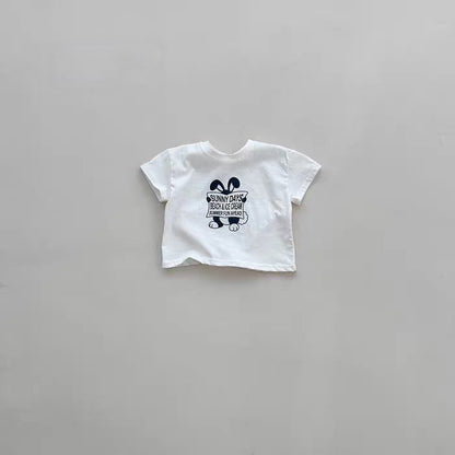 Rabbit Graphic Cotton T-shirt アニマルプリント 半袖Tシャツ【mh0012929】
