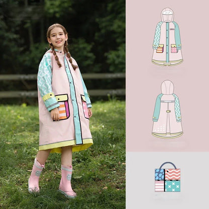 -キッズレインコート 雨具 カラフルデザインフーディレインジャケット 合羽【mh0007074】 - mamahalo shop - レインコート -  べビー服 - 子供服 - 男の子 - 女の子