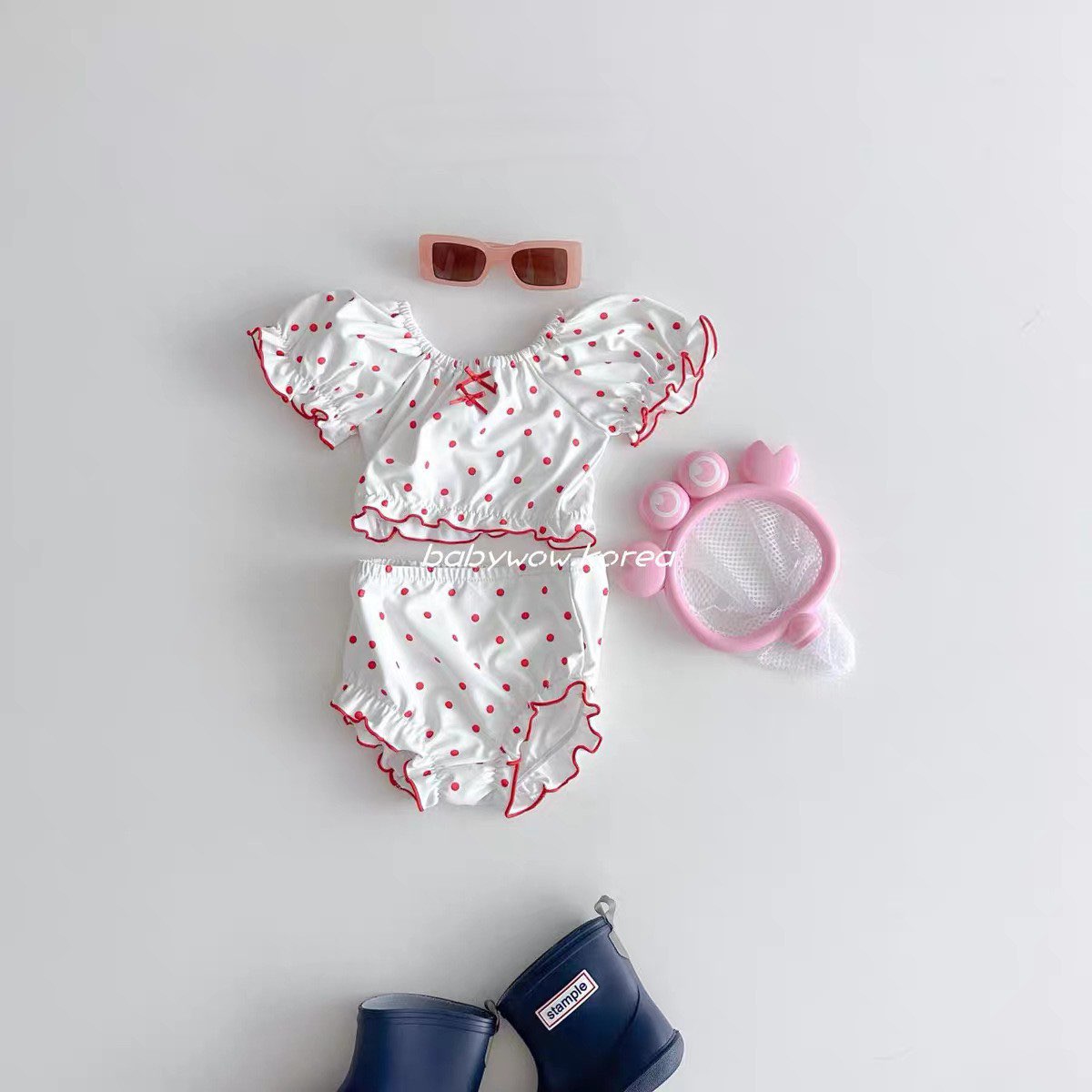 Girly Polka Dot Swimsuit セパレート水着【mh0012930】