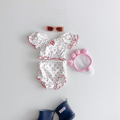 Girly Polka Dot Swimsuit セパレート水着【mh0012930】
