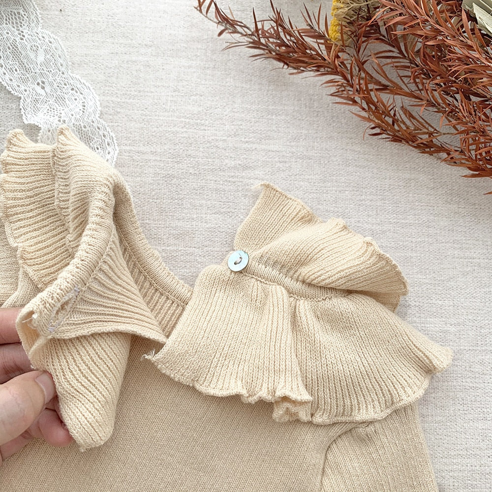 -ベビー キッズ ニット フリルカラー カットソー シャツ トップス セーター 4カラー ガールズ【mh0002321】 - mamahalo shop - ニット・セーター -  べビー服 - 子供服 - 男の子 - 女の子