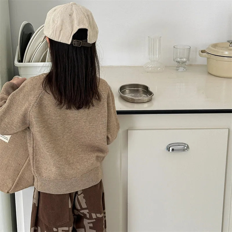 -キッズトップス ニットセーター アイススケート レターロゴ 3カラー - mamahalo shop - ニット・セーター -  べビー服 - 子供服 - 男の子 - 女の子