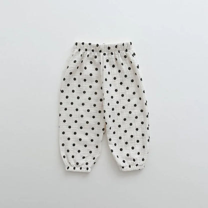 -キッズパンツ サマーロングパンツ 薄手 ハート/ベアくま/カラフルうさぎ/水玉ドットプリント【mh0005515】 - mamahalo shop - ロングパンツ・スウェットパンツ -  べビー服 - 子供服 - 男の子 - 女の子