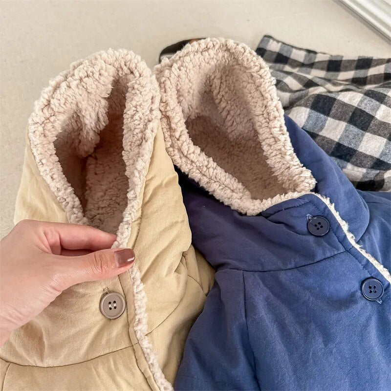 -キッズ レターロゴ 裏ボアフリース ジャンパー ジャケット コート アウター - mamahalo shop - ショートコート・ジャケット・ジャンパー -  べビー服 - 子供服 - 男の子 - 女の子