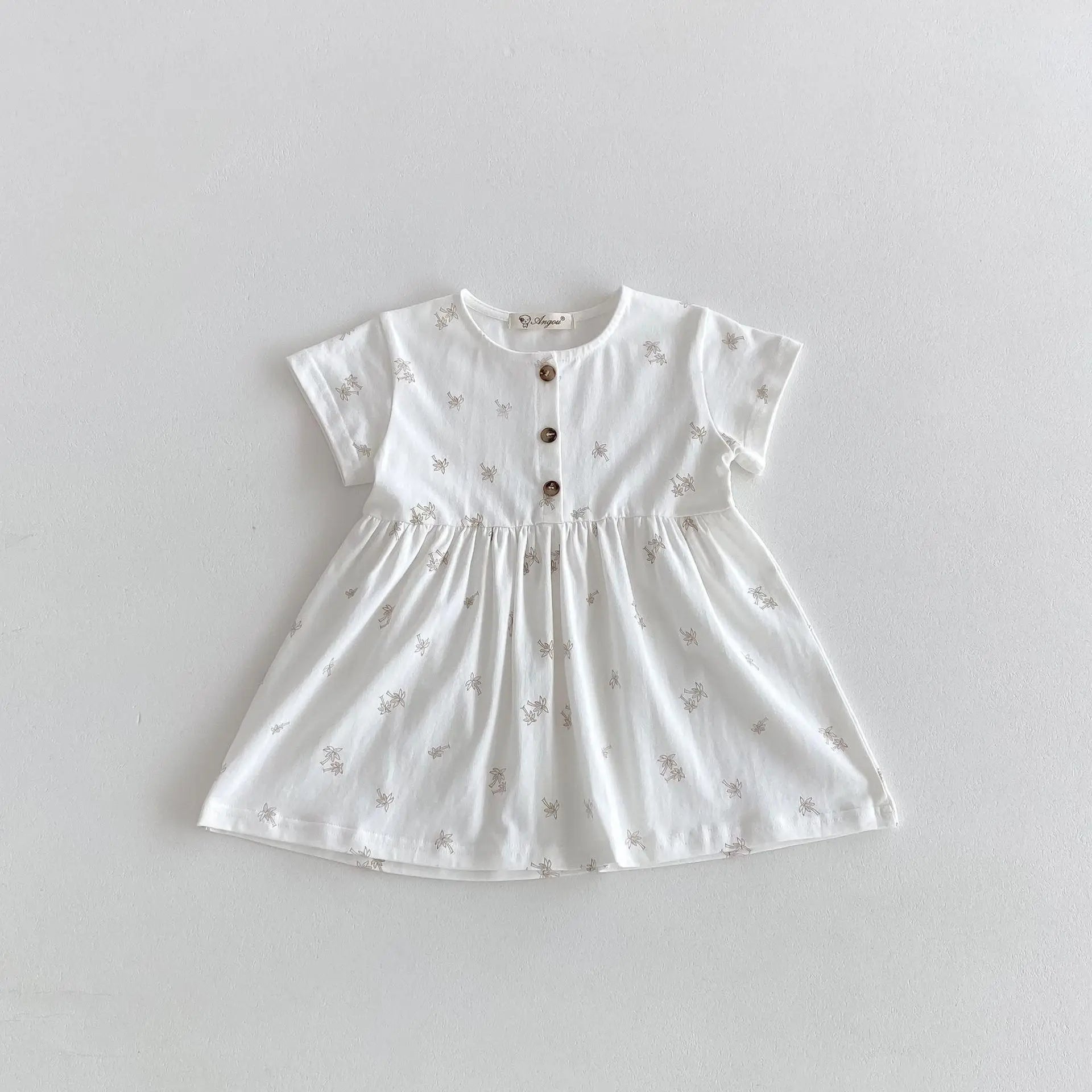 -キッズワンピース 半袖サマーワンピース フラワー小花柄プリント 2カラー【mh0005569】 - mamahalo shop - 半袖ワンピース -  べビー服 - 子供服 - 男の子 - 女の子