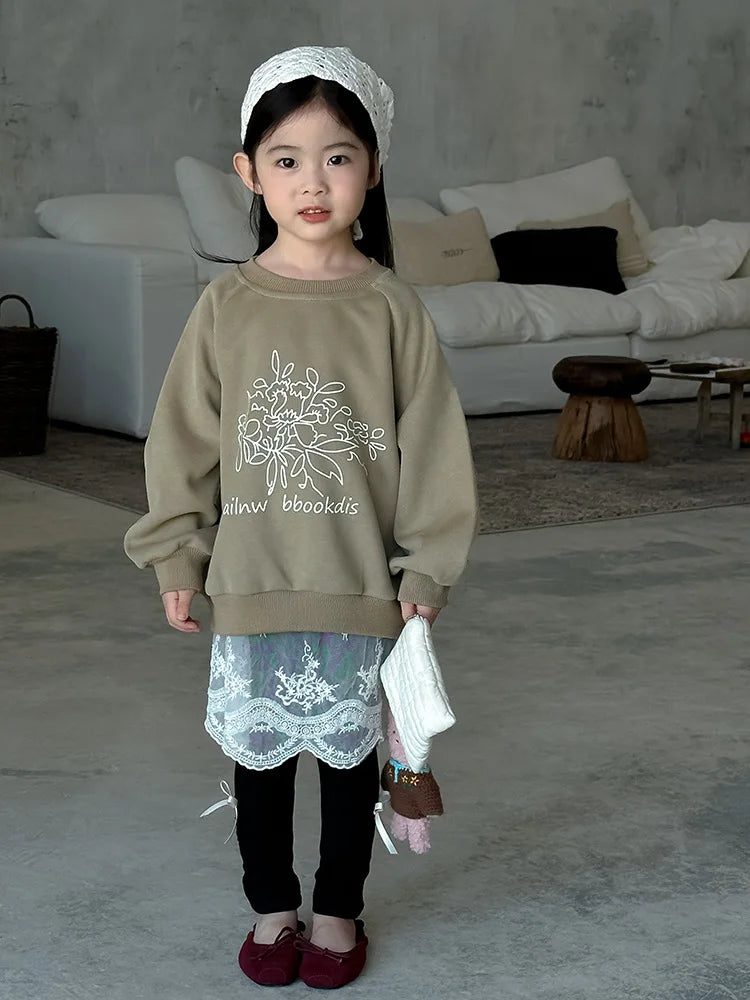 -キッズトップス 長袖プリントルーズスウェットシャツプルオーバー 2カラー - mamahalo shop - トレーナー・フーディ -  べビー服 - 子供服 - 男の子 - 女の子