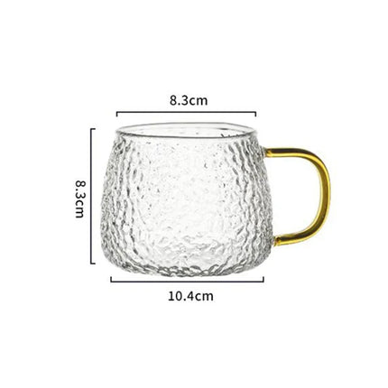 ☺︎ ハンマーパターン コーヒーカップ エアバブル ウォーターグラス 400ml 温度耐性付き ハンドル付き ティーカップ - mamahalo shop - コップ・グラス・マグ -  べビー服 - 子供服 - 男の子 - 女の子