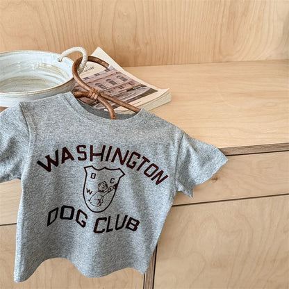 -キッズトップス 半袖Tシャツ レターロゴプリント 3カラー【mh0005692】 - mamahalo shop - 半袖Tシャツ -  べビー服 - 子供服 - 男の子 - 女の子