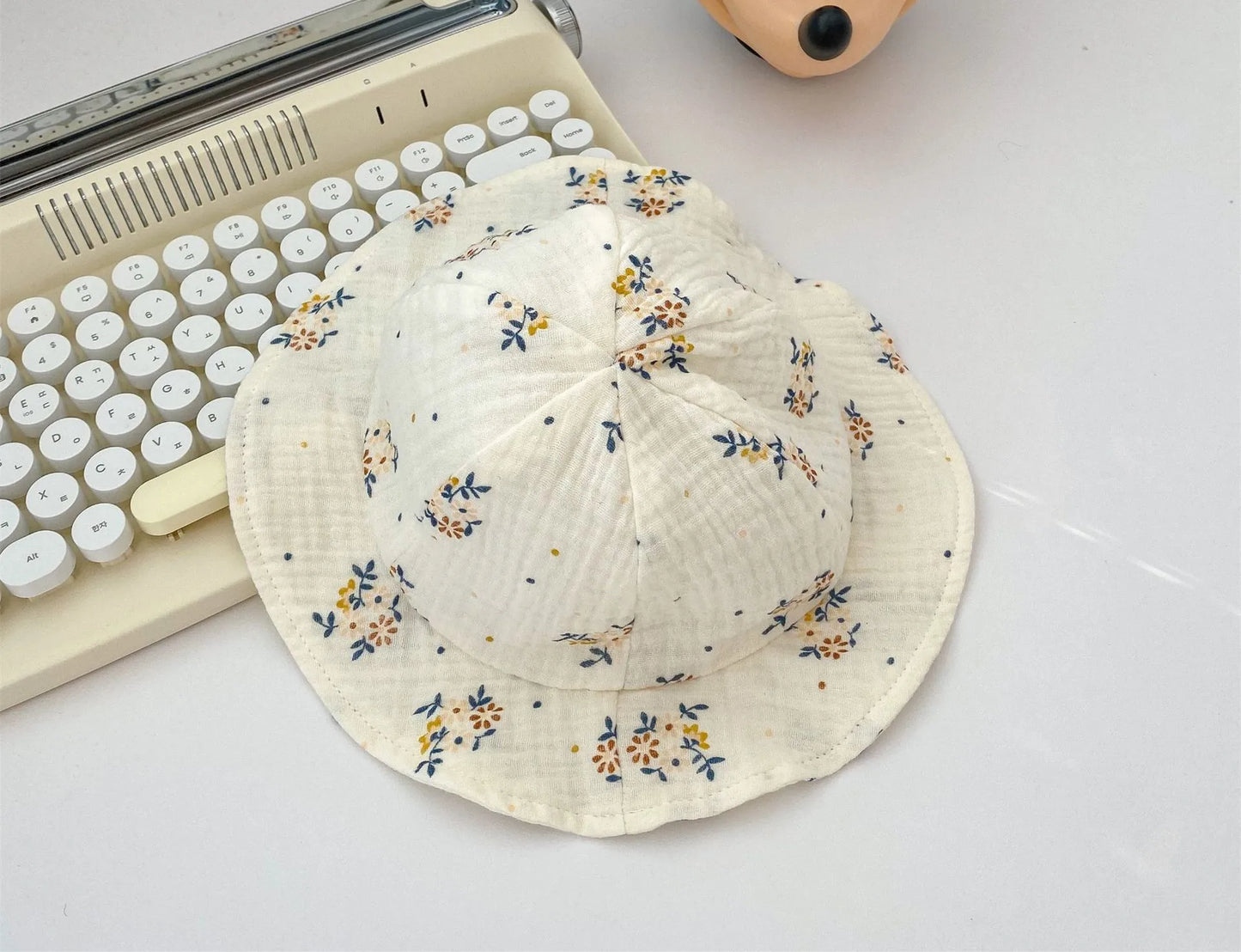 -ベビーロンパース 帽子セット キャミソールスカートボディースーツ フラワー花柄プリント サマーハットセット - mamahalo shop - ノースリーブロンパース -  べビー服 - 子供服 - 男の子 - 女の子