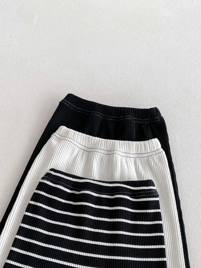 -ベビーパンツ レギンスパンツ 無地/ボーダー シンプルベーシック 3カラー【mh0006365】 - mamahalo shop - レギンスパンツ -  べビー服 - 子供服 - 男の子 - 女の子