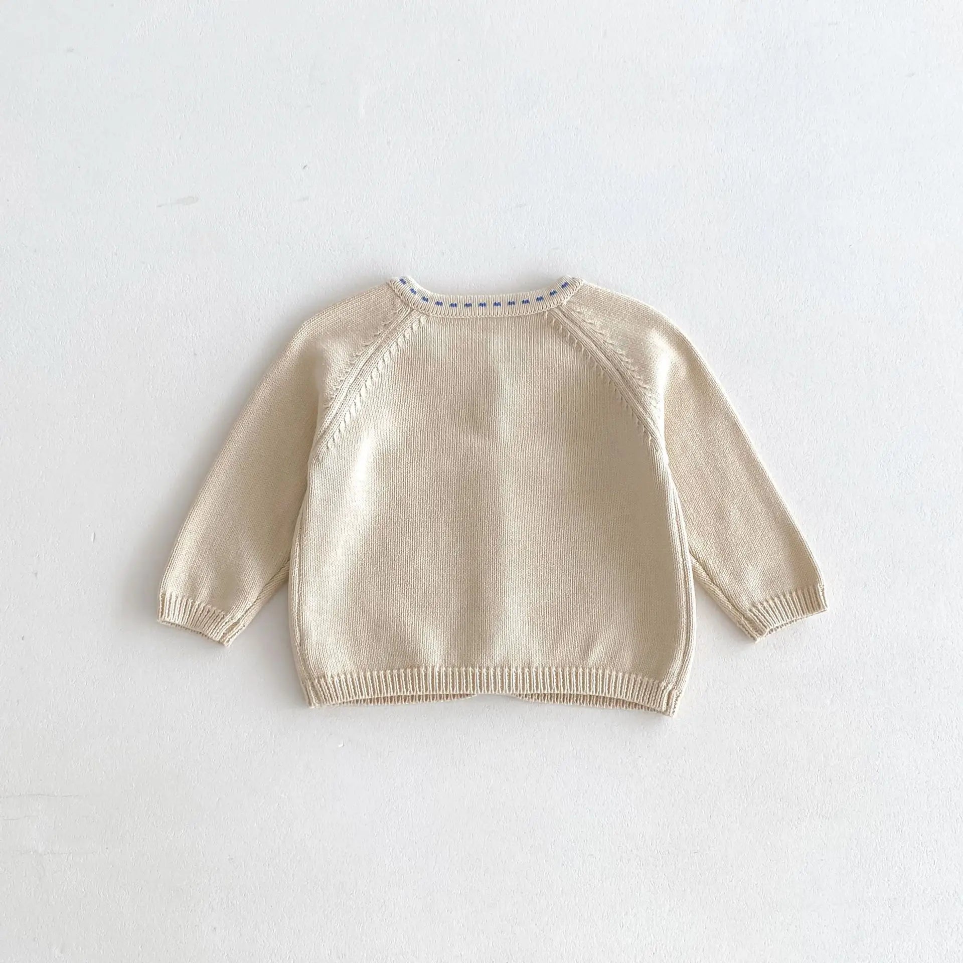 -キッズカーディガン ニットジャケット ステッチアクセント 2カラー【mh0006629】 - mamahalo shop - カーディガン・パーカー -  べビー服 - 子供服 - 男の子 - 女の子