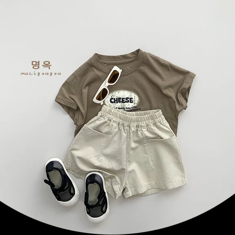 -キッズトップス 半袖プリントTシャツ チーズ 2カラー【mh0005550】 - mamahalo shop - 半袖Tシャツ -  べビー服 - 子供服 - 男の子 - 女の子