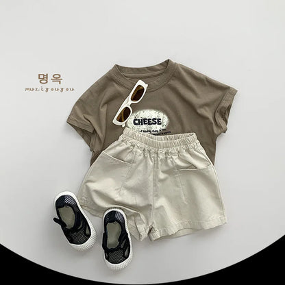 -キッズトップス 半袖プリントTシャツ チーズ 2カラー【mh0005550】 - mamahalo shop - 半袖Tシャツ -  べビー服 - 子供服 - 男の子 - 女の子