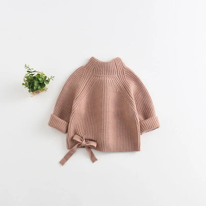 -キッズトップス ロブニットハイネックセーター リボンカットソー - mamahalo shop - ニット・セーター -  べビー服 - 子供服 - 男の子 - 女の子