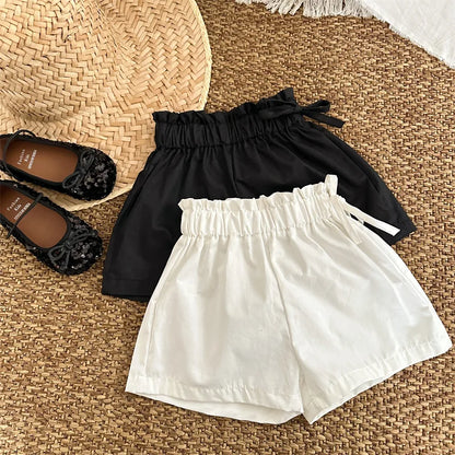 -キッズパンツ ハイウエスト ショートパンツ 2カラー【mh0005304】 - mamahalo shop - ハーフパンツ・ショートパンツ -  べビー服 - 子供服 - 男の子 - 女の子