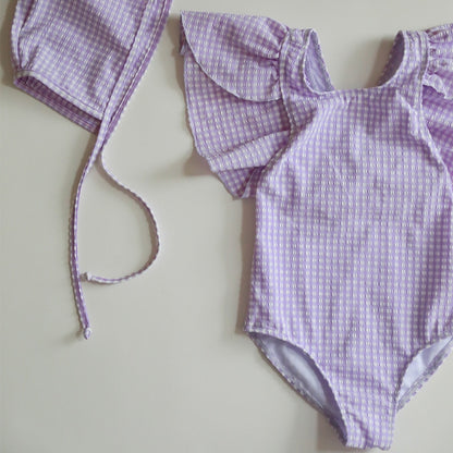 -キッズ 水着 チェック バニー うさぎ 半袖 ノースリーブ ワンピース ビキニ セパレートラッシュガード スイムウェア 6スタイル ガールズ【mh0002220】 - mamahalo shop - ベビー用水着 -  べビー服 - 子供服 - 男の子 - 女の子