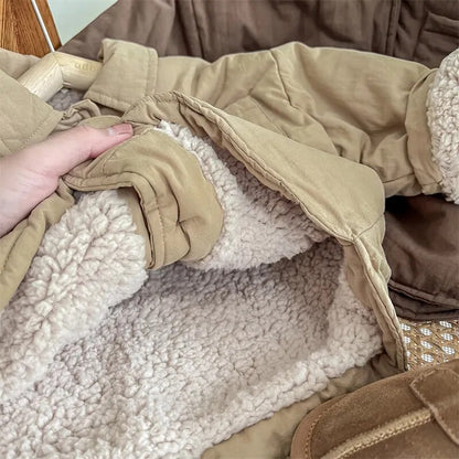 -キッズ 裏ボアフリース ジャケット コート アウター - mamahalo shop - ショートコート・ジャケット・ジャンパー -  べビー服 - 子供服 - 男の子 - 女の子