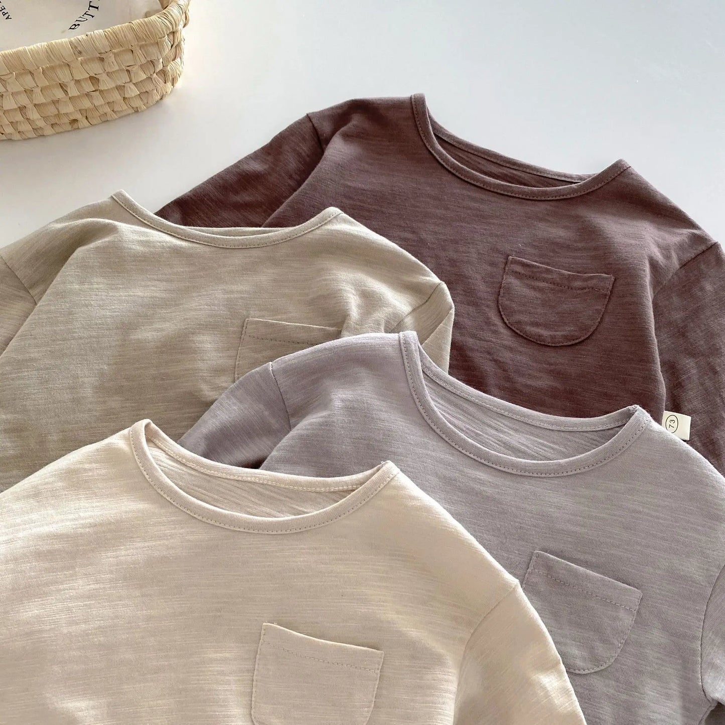 -ベビーキッズトップス 長袖Tシャツ シンプルベーシック 4カラー【mh0006376】 - mamahalo shop - 長袖Tシャツ -  べビー服 - 子供服 - 男の子 - 女の子