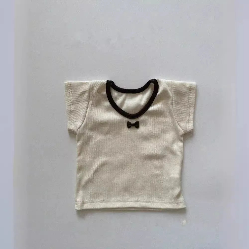 -ベビートップス 半袖Tシャツ リボン 3カラー - mamahalo shop - 半袖Tシャツ -  べビー服 - 子供服 - 男の子 - 女の子
