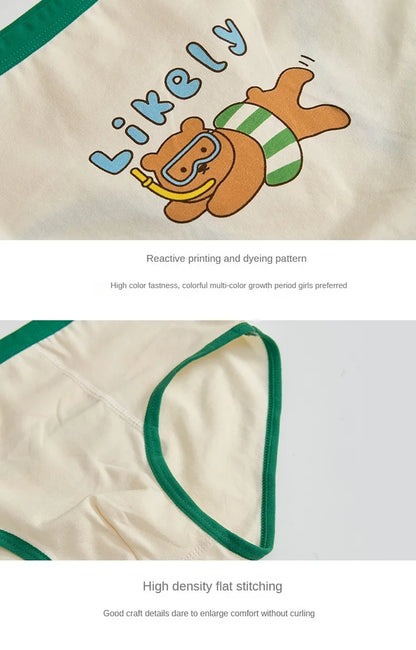 -キッズショーツ 男の子下着 ボーイズパンツ アンダーウェア 4枚セット グリーン ブリーフ【mh0005803】 - mamahalo shop - 幼児用下着 -  べビー服 - 子供服 - 男の子 - 女の子